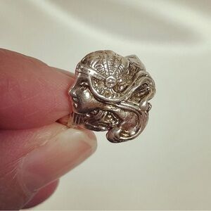 Sterling Silver Nouveau Ring with Marcasite